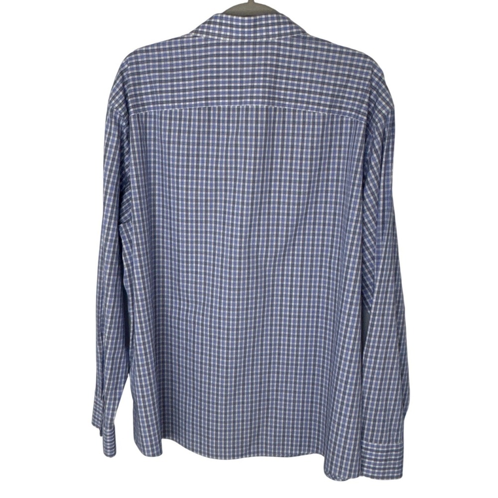 UNTUCKit Mens 3XL Blue White Plaid Wrinkle Free Cotton Button Down Shirt XXXL - Picture 4 of 4